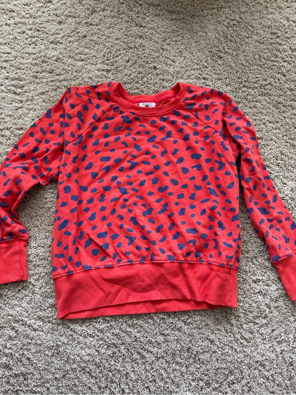 Sundry Red Sweatshirt with Navy Spot Print